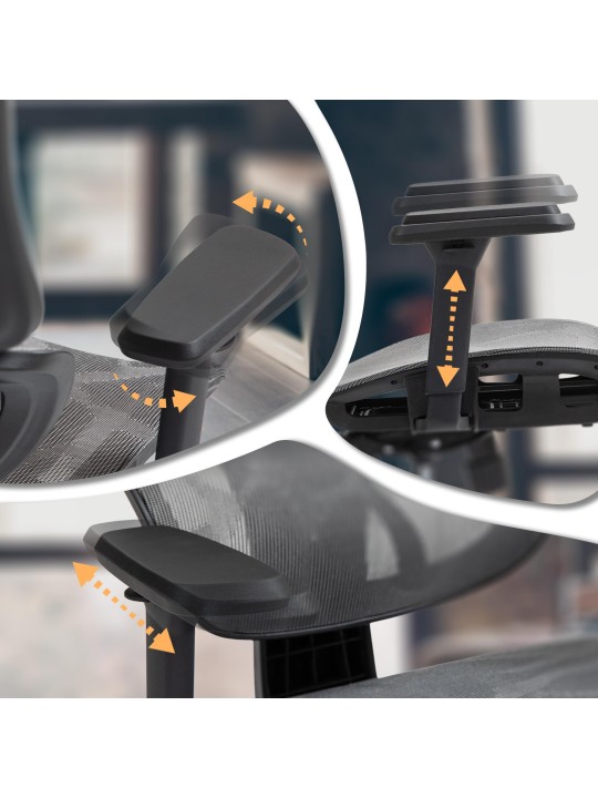 Deshler työtuoli, harmaa