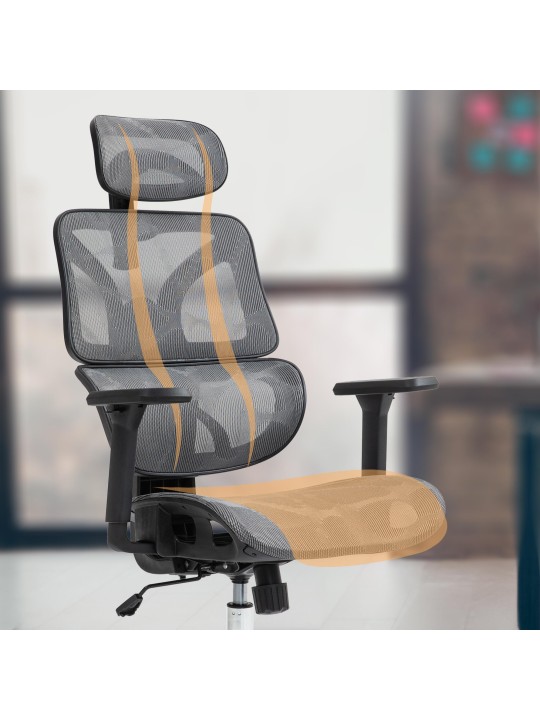 Deshler työtuoli, harmaa