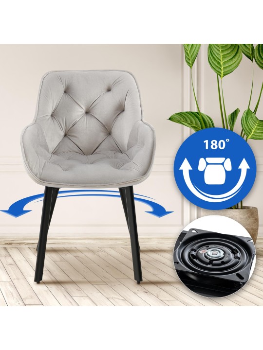 Antigo sametti ruokatuoli, harmaa