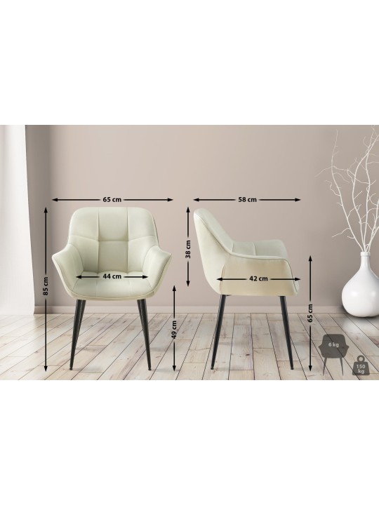 Roseville kangas ruokatuoli, kermanvärinen Roseville kangas ruokatuoli, kermanvärinen