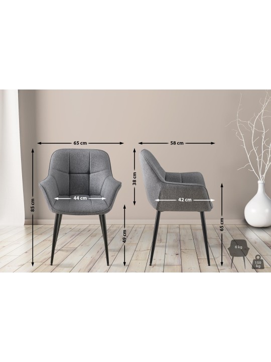 Roseville kangas ruokatuoli, tummanharmaa