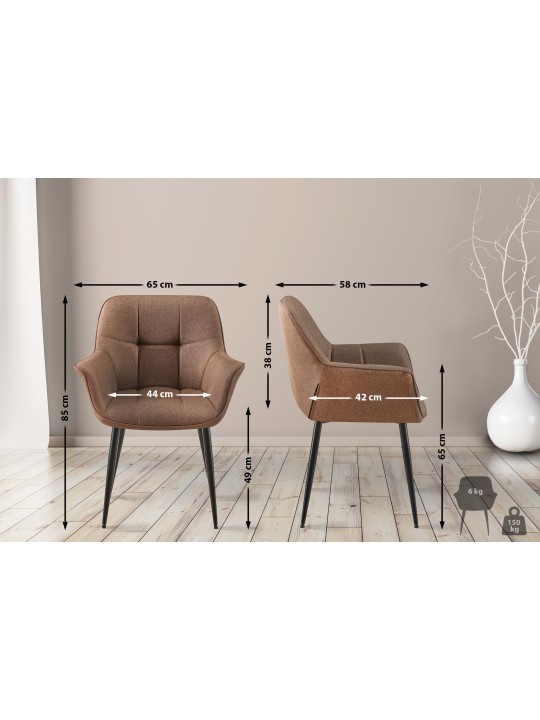 Roseville kangas ruokatuoli, taupe