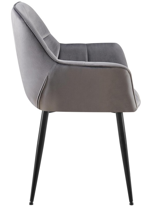 Roseville samettinen ruokapöydän tuoli, tummanharmaa