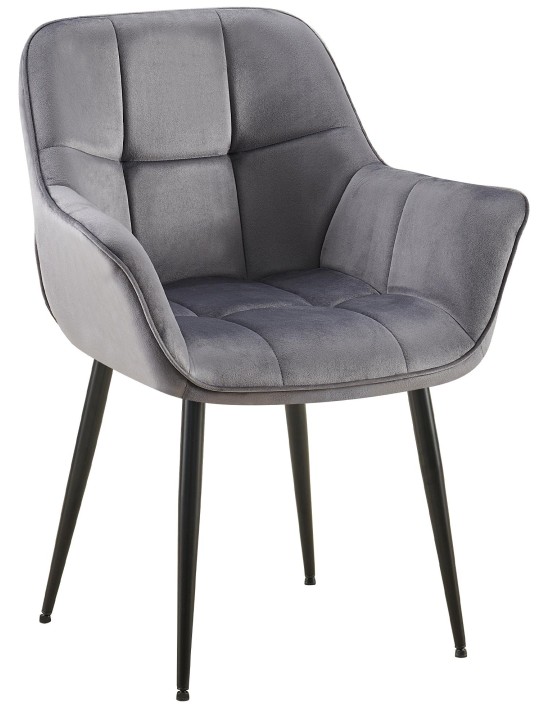 Roseville samettinen ruokapöydän tuoli, tummanharmaa