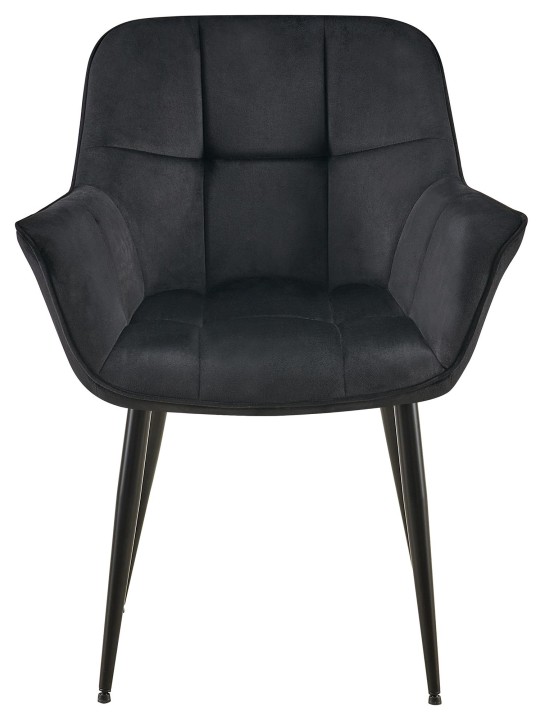 Roseville samettinen ruokapöydän tuoli, musta