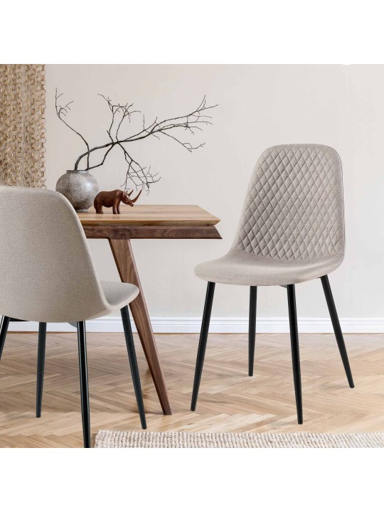 Tuoli Giverny kangasta, harmaa