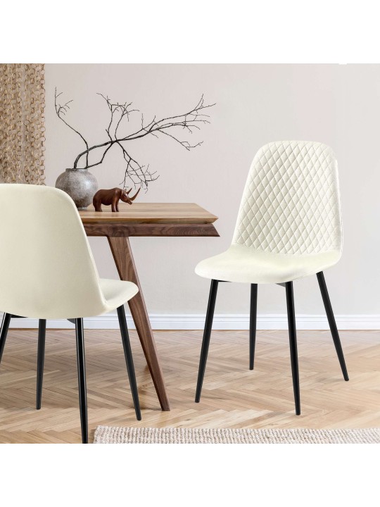 Tuoli Giverny kangasta, kermanvärinen