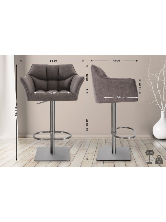 Baarijakkara Damaso E kangas, harmaa