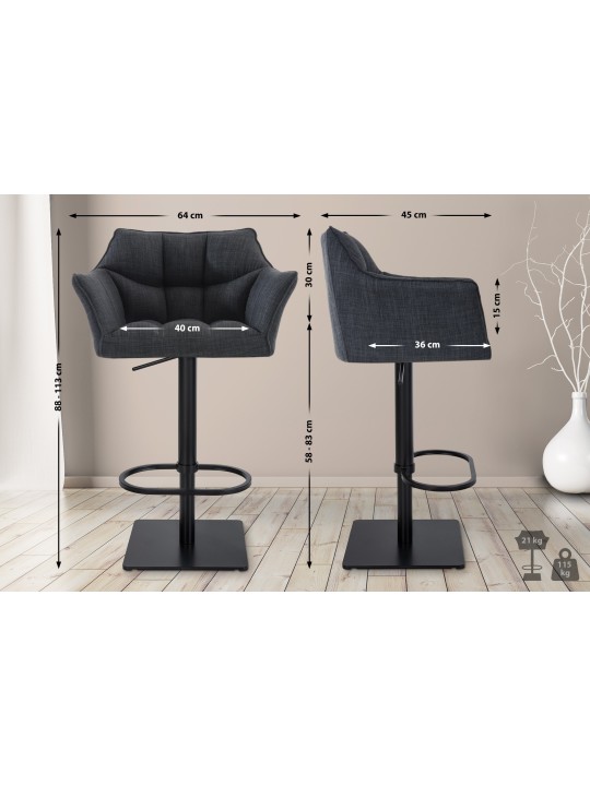 Baarijakkara Damaso B kangas, tummanharmaa