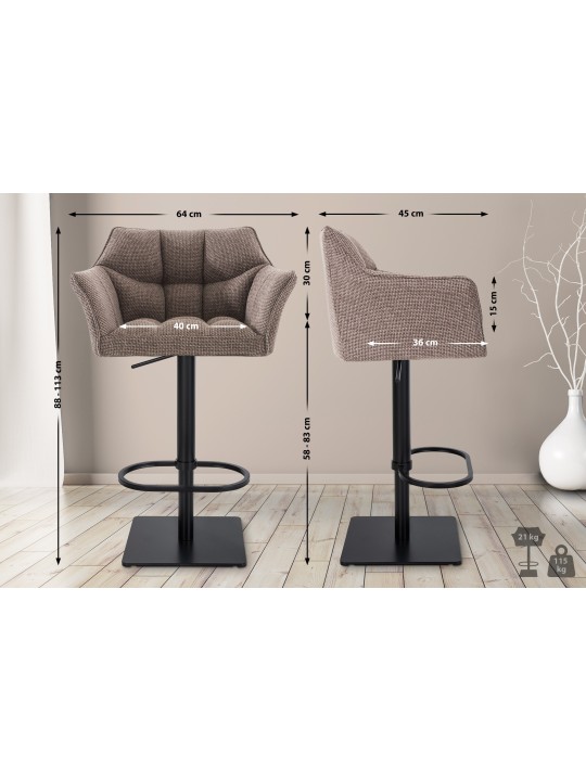 2 baarijakkaran setti Damaso kangasta, terraruskea