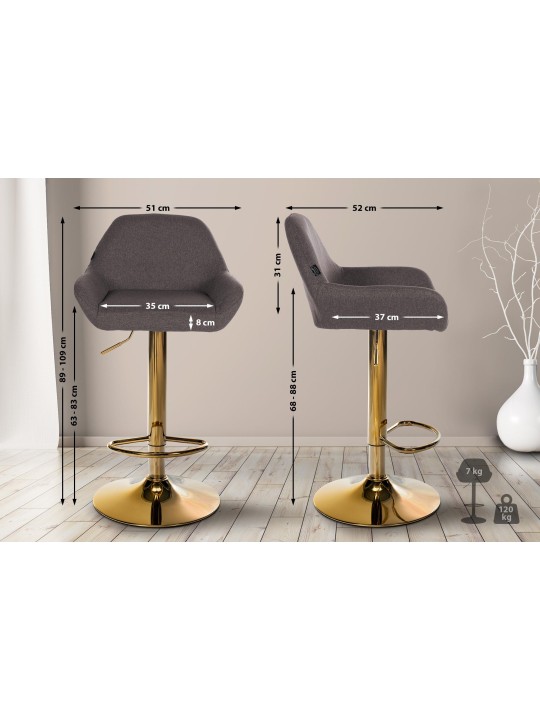 Baarijakkara Braga Gold -kangasta, tummanharmaa