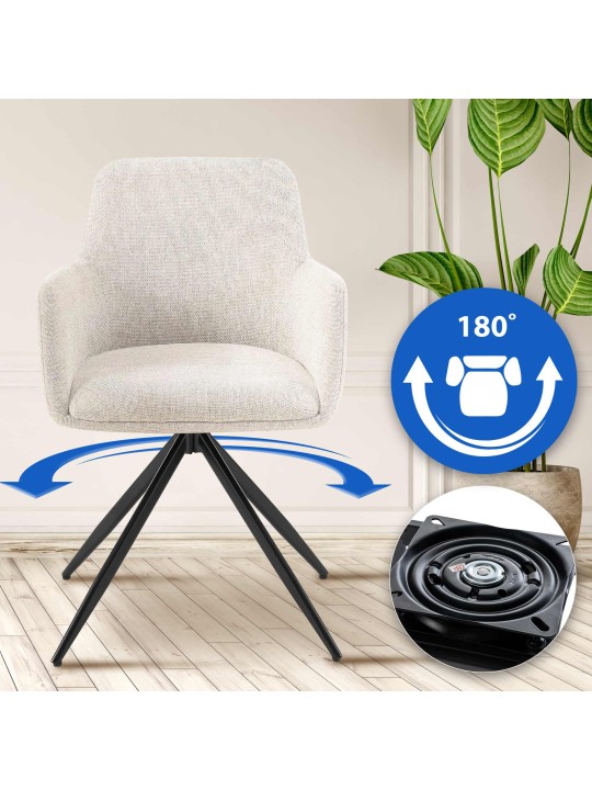 Olema kangas ruokatuoli, kermanvärinen