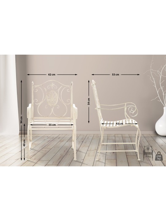 2 puutarhatuolin setti Punjab, antiikkikermanvärinen