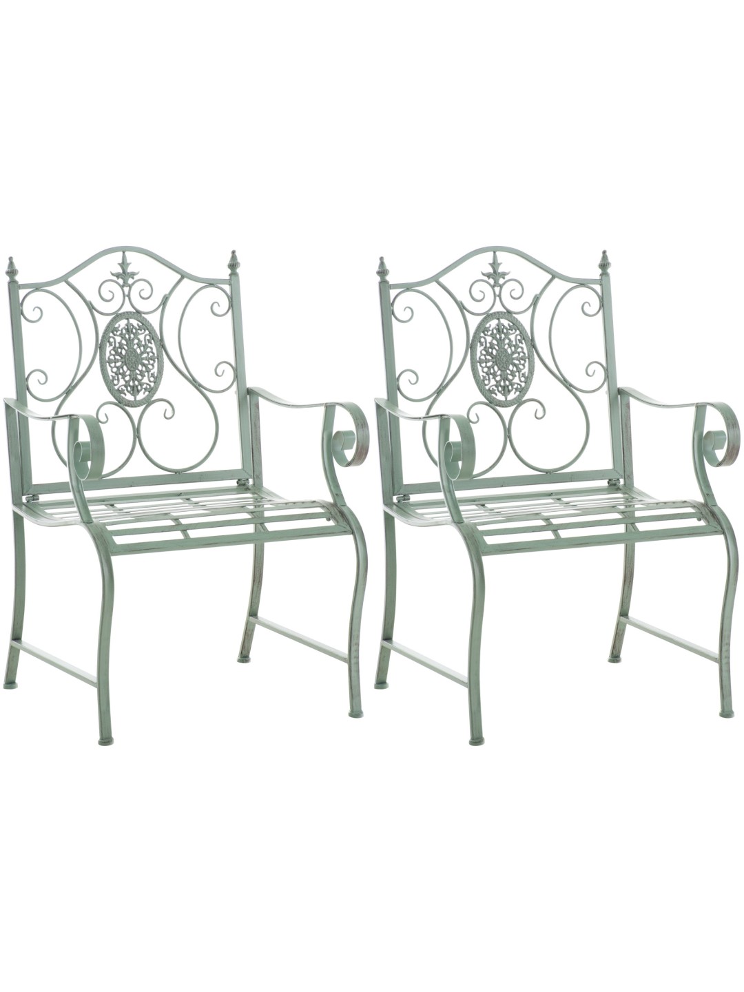 2 puutarhatuolin setti Punjab, antiikkivihreä