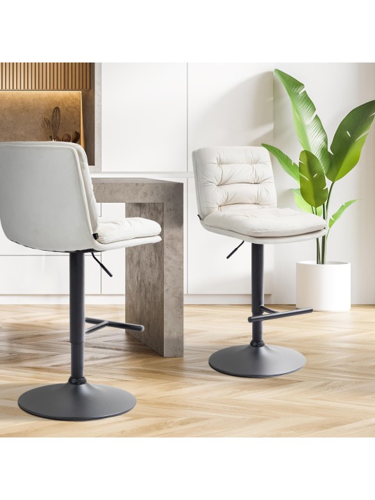 2 baarituolia Damar velvet, kermanvärinen