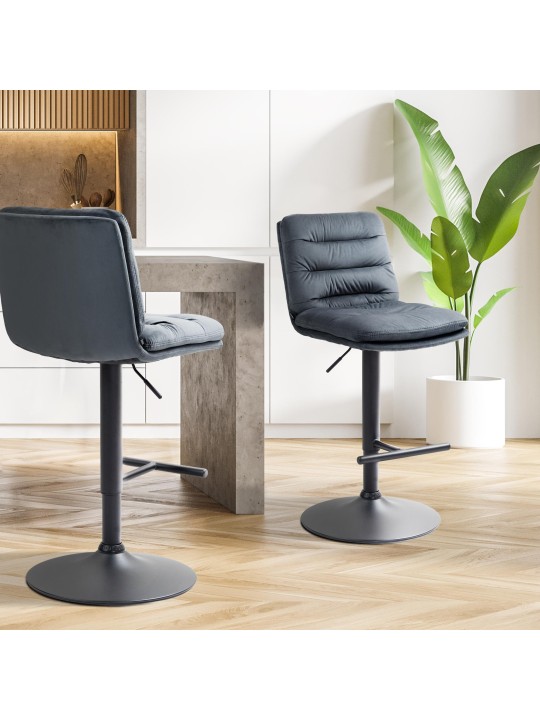 2 baarituolia Damar velvet, tummanharmaa