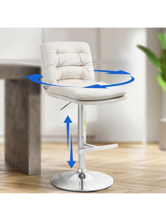 2 baarijakkaran sarja Damar samettikromi, kermanvärinen