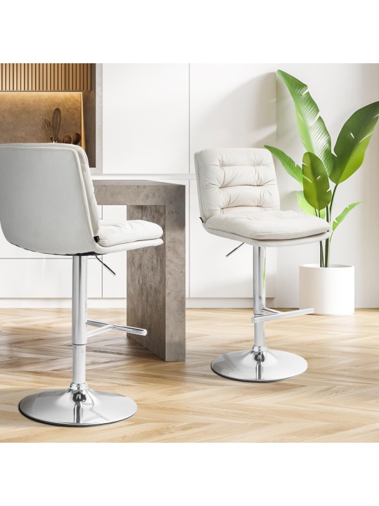 2 baarijakkaran sarja Damar samettikromi, kermanvärinen