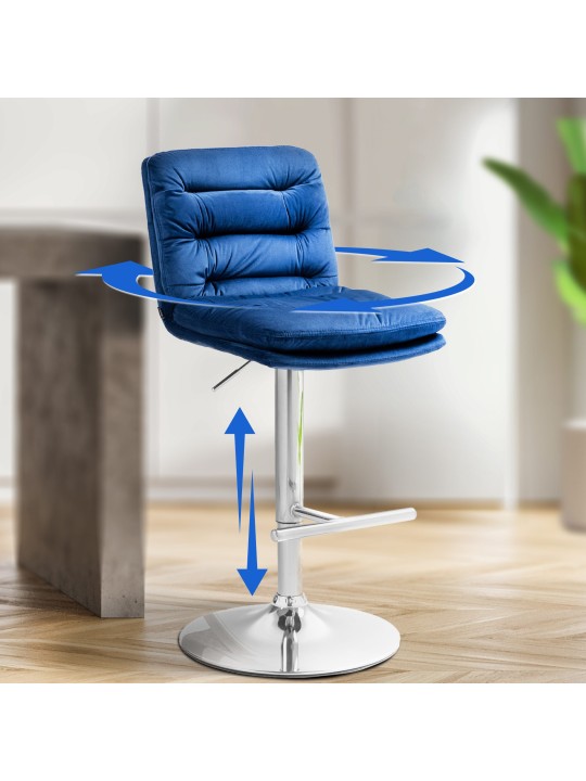 2 baarijakkaran sarja Damar samettikromi, sininen