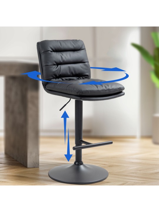 Setti 2 baarituolia Damar keinonahkaa, musta