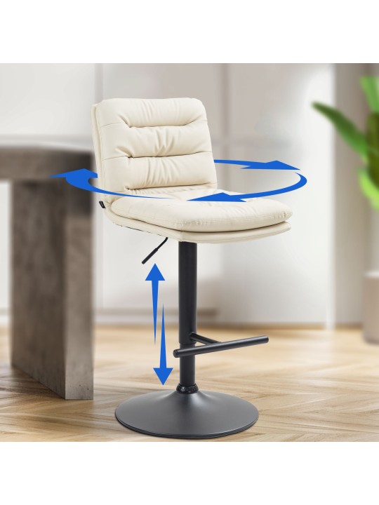 Setti 2 baarituolia Damar keinonahkaa, kermanvärinen