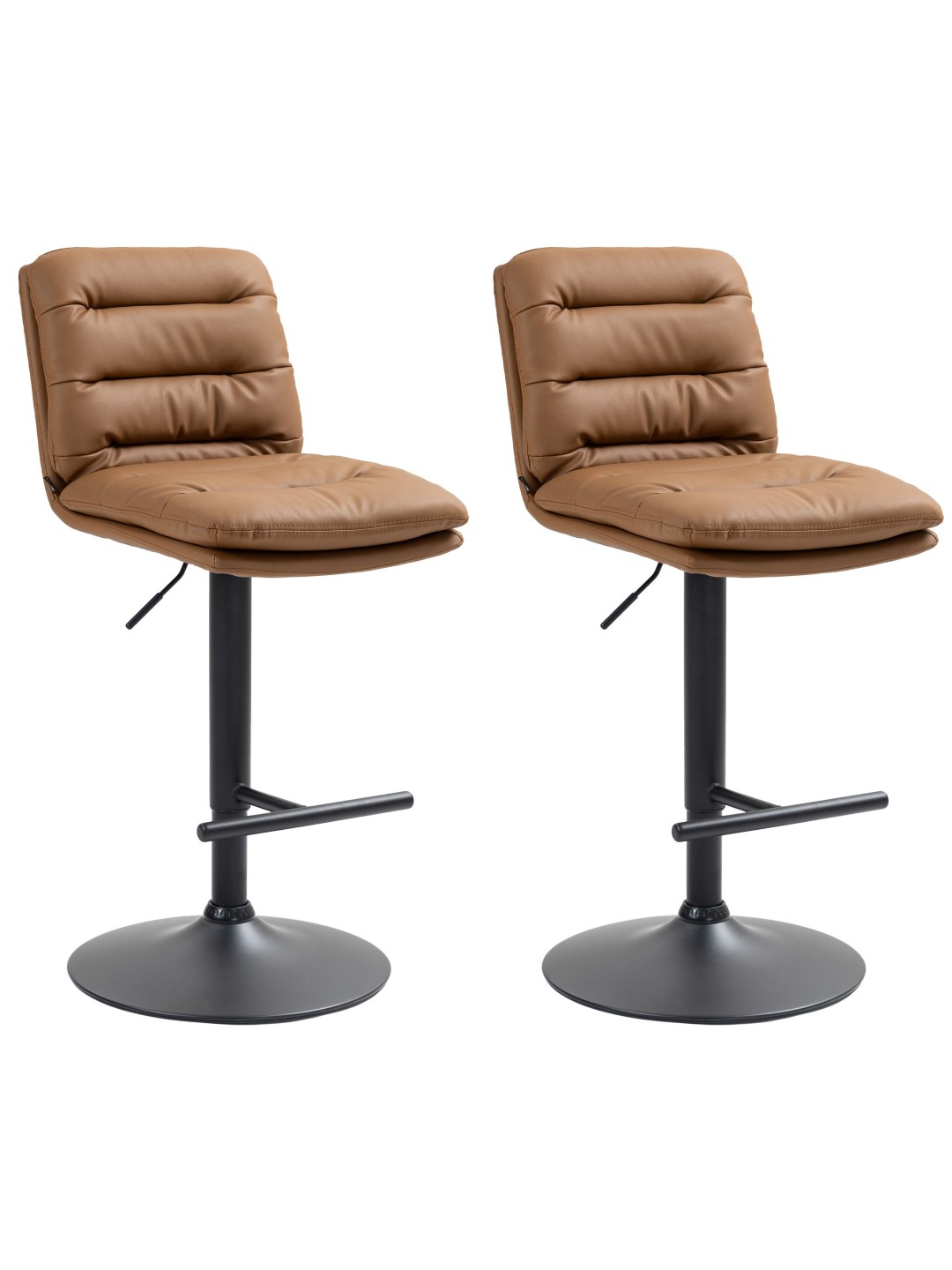 Setti 2 baarituolia Damar keinonahkaa, vaaleanruskea