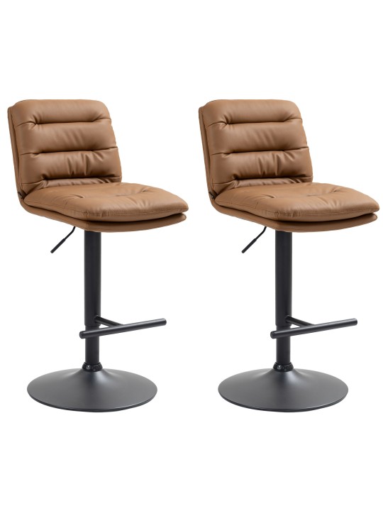 Setti 2 baarituolia Damar keinonahkaa, vaaleanruskea