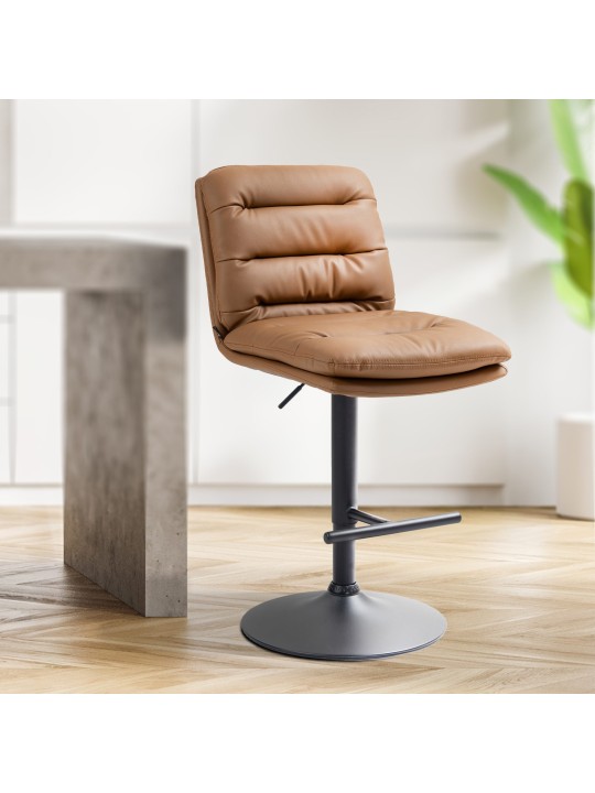 Setti 2 baarituolia Damar keinonahkaa, vaaleanruskea