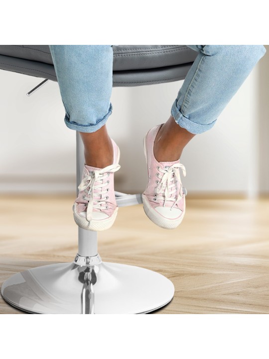 2 baarituolisarja Damar keinonahka kromi, harmaa