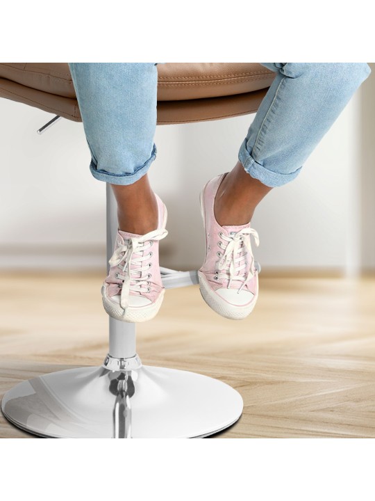 2 baarituolisarja Damar keinonahka kromi, vaaleanruskea 2 baarituolisarja Damar keinonahka kromi, vaaleanruskea