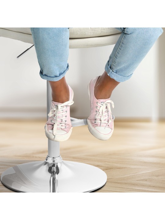 Setti 2 baarijakkaraa Damar kangas kromi, kermanvärinen