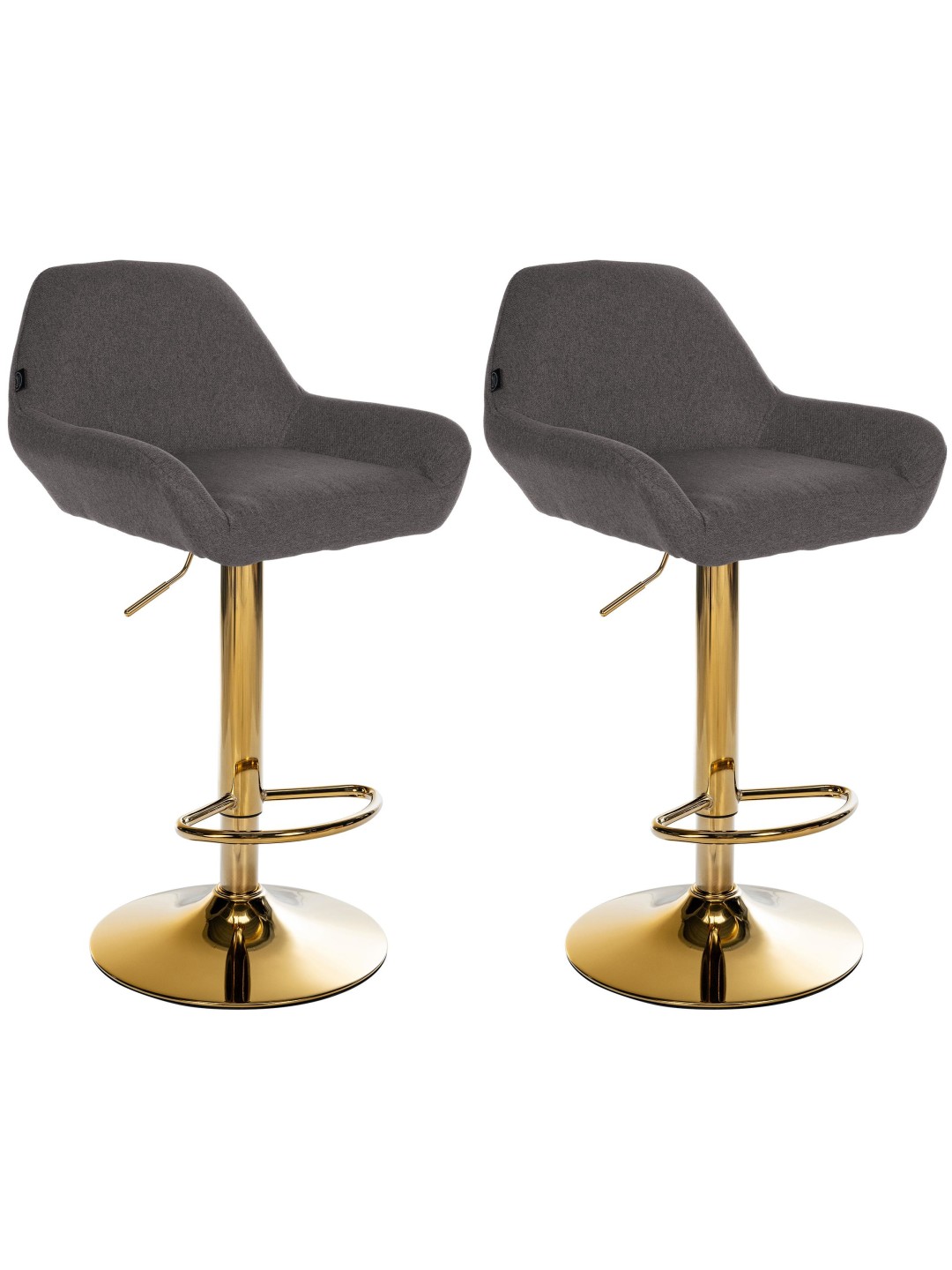 2 baarituolien sarja Braga Gold Fabric, tummanharmaa