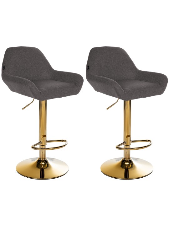 2 baarituolien sarja Braga Gold Fabric, tummanharmaa