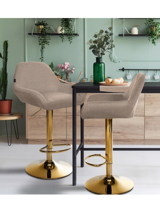 2 baarituolien sarja Braga Gold Fabric, taupe