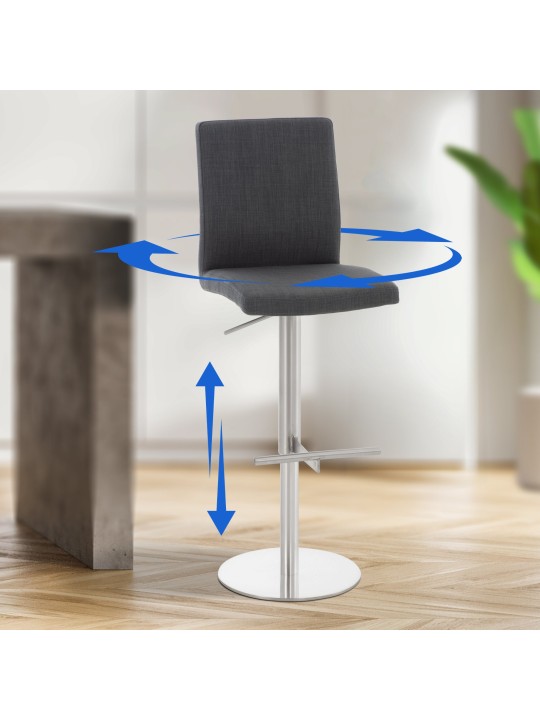 2 baarituolisarja Cadiz kangas ruostumaton teräs, tummanharmaa