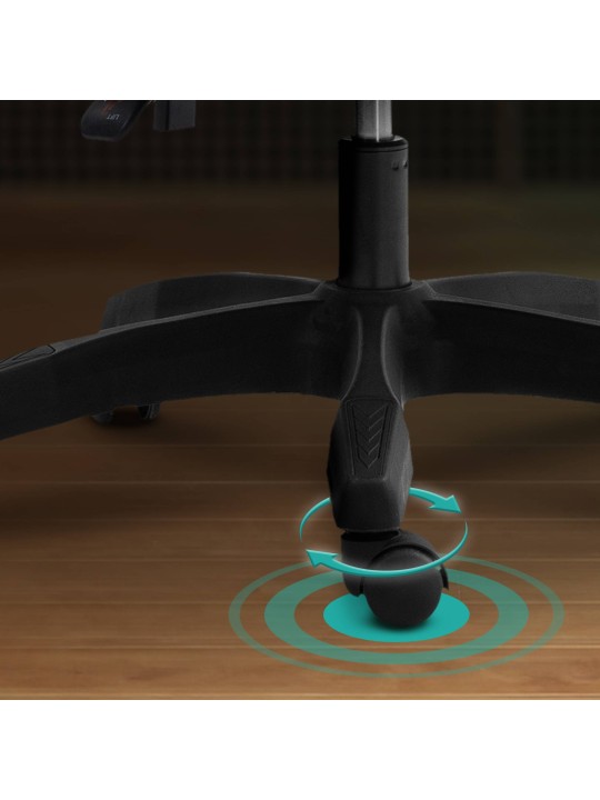 Työtuoli Miltona kangasta, harmaa/musta