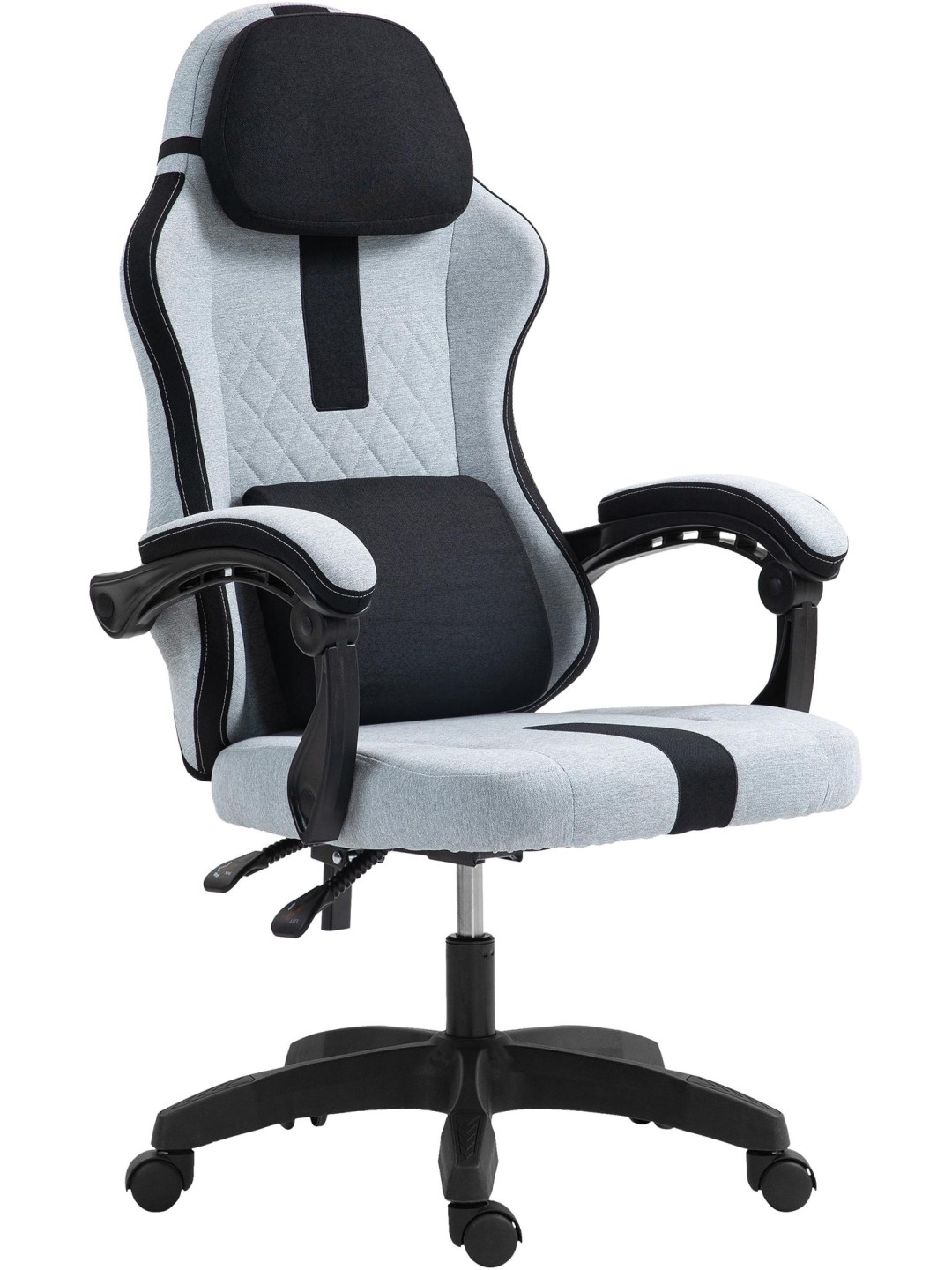 Työtuoli Miltona kangasta, harmaa/musta