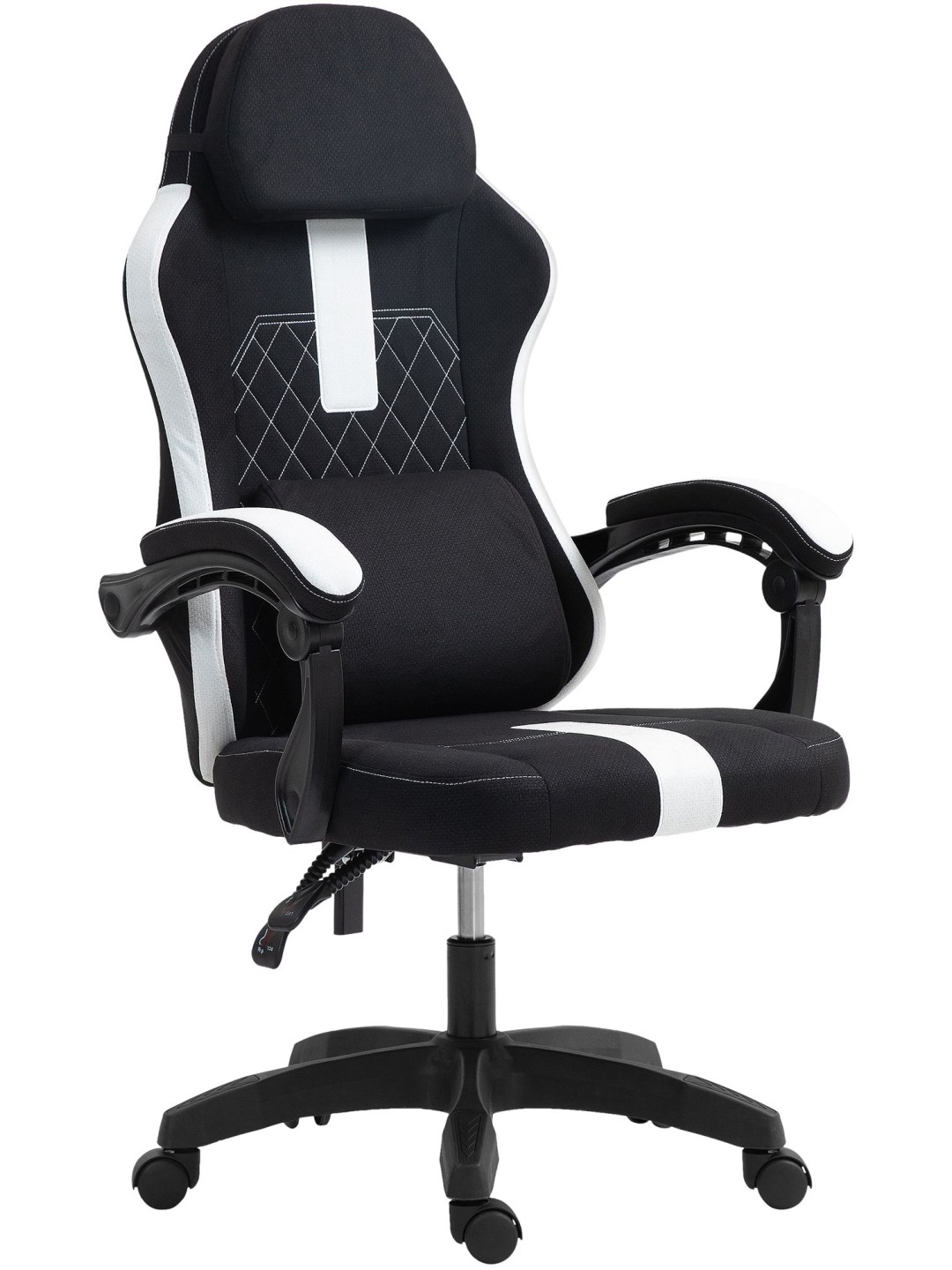 Työtuoli Miltona kangasta, musta/valkoinen