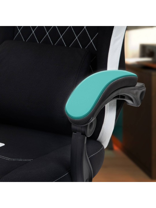 Työtuoli Miltona kangasta, musta/valkoinen