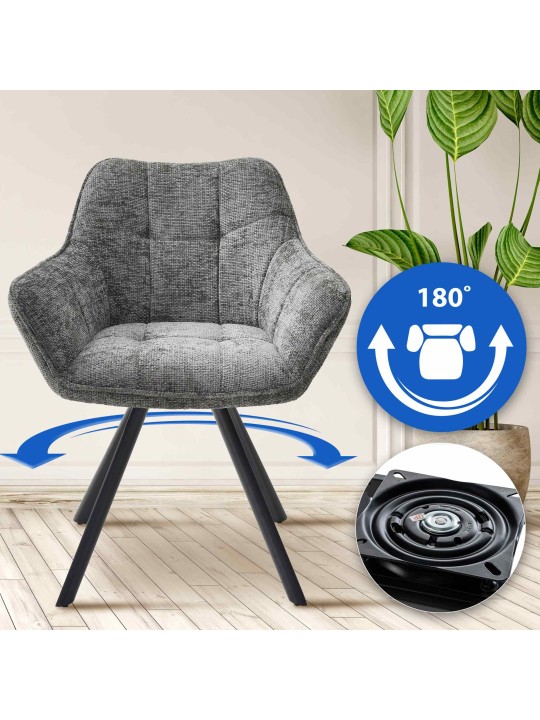 Scott-kankainen ruokapöydän tuoli, tummanharmaa