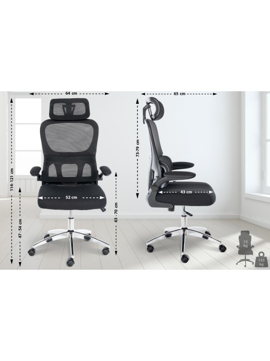 Overton työtuoli, musta