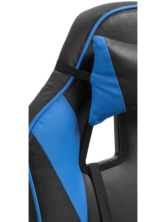 Työtuoli Orkney keinonahkaa, musta/sininen