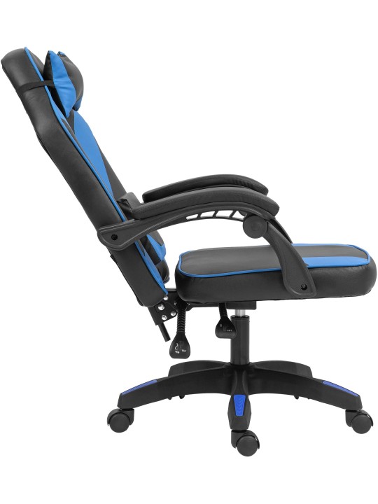 Työtuoli Orkney keinonahkaa, musta/sininen