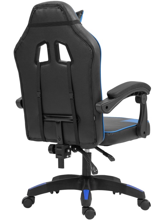 Työtuoli Orkney keinonahkaa, musta/sininen