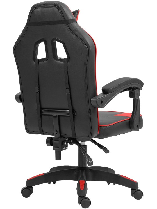 Työtuoli Orkney keinonahkaa, musta/punainen