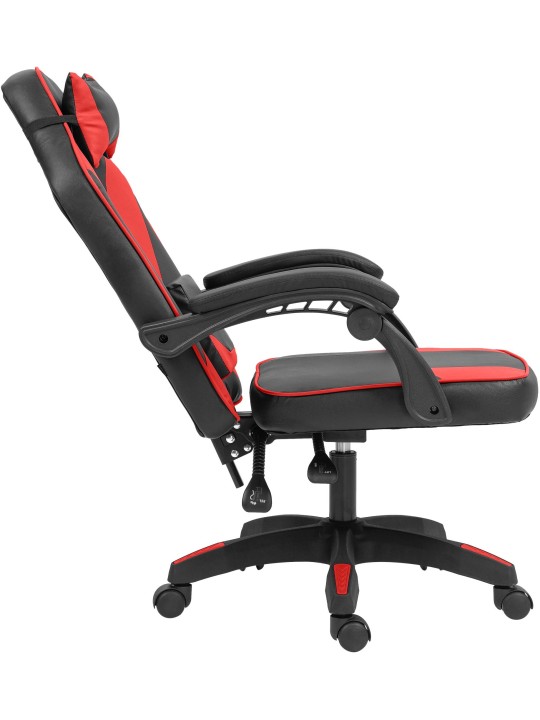 Työtuoli Orkney keinonahkaa, musta/punainen