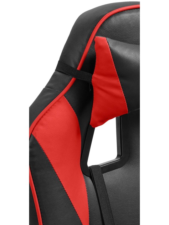 Työtuoli Orkney keinonahkaa, musta/punainen