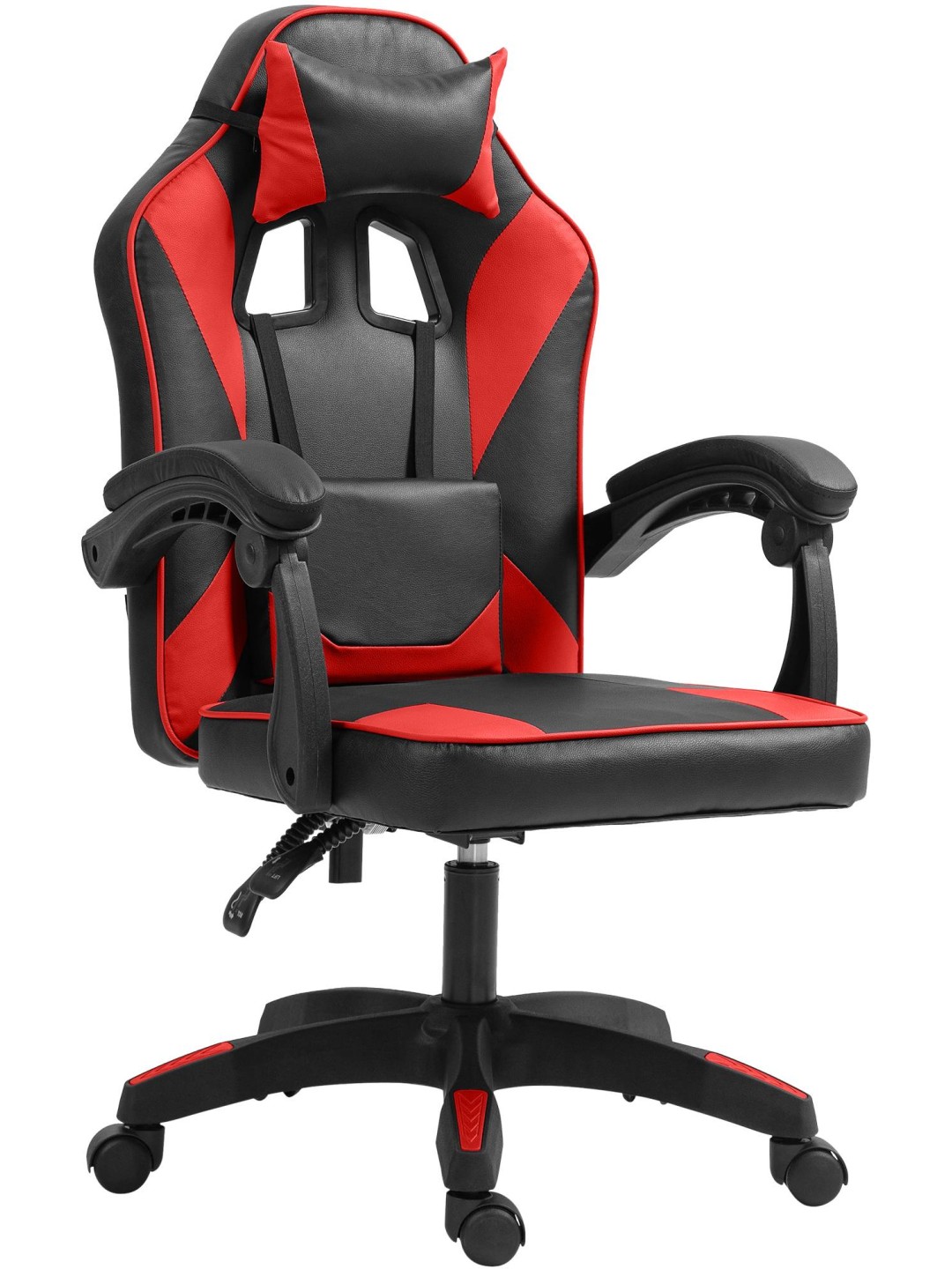 Työtuoli Orkney keinonahkaa, musta/punainen