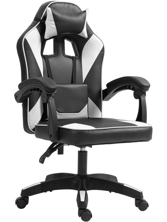 Työtuoli Orkney keinonahkaa, musta/valkoinen