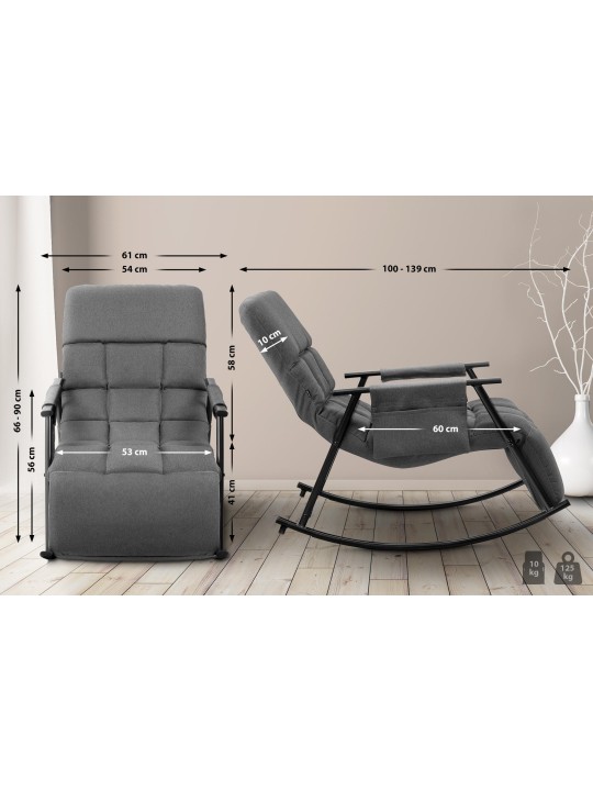 Keinutuoli Cathy kangasta, tummanharmaa Keinutuoli Cathy kangasta, tummanharmaa